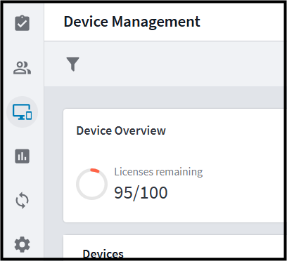 A screenshot of a device management

Description automatically generated